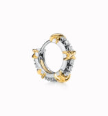 Six Gold Stone Narrow Earrings