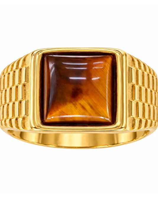 Anillo Caballero Ámbar Cuadrado