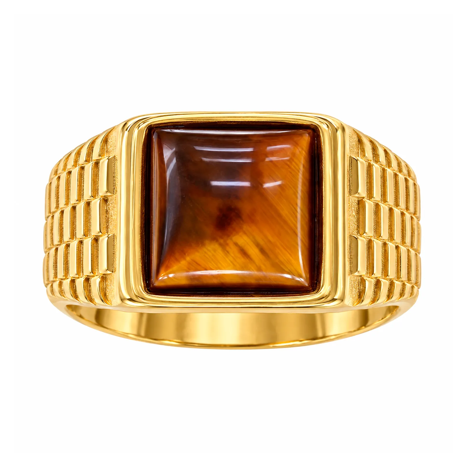 Anillo Caballero Ámbar Cuadrado