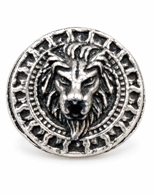 Anillo Caballero León Esculpido
