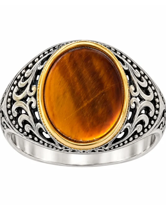 Anillo Caballero Piedra Ámbar