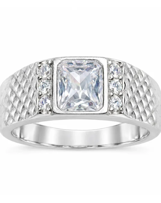 Anillo Caballero Cristal Texturizado