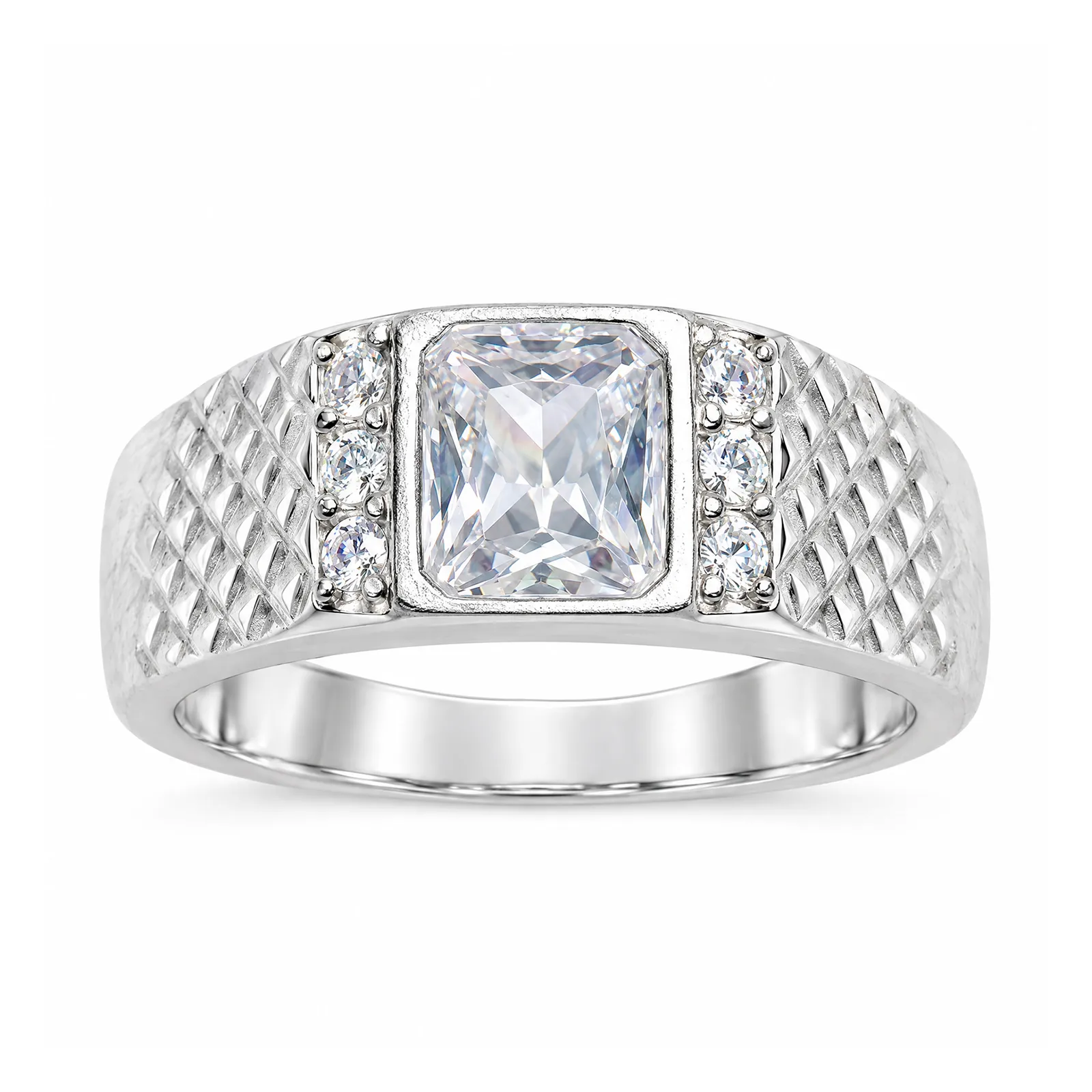 Anillo Caballero Cristal Texturizado