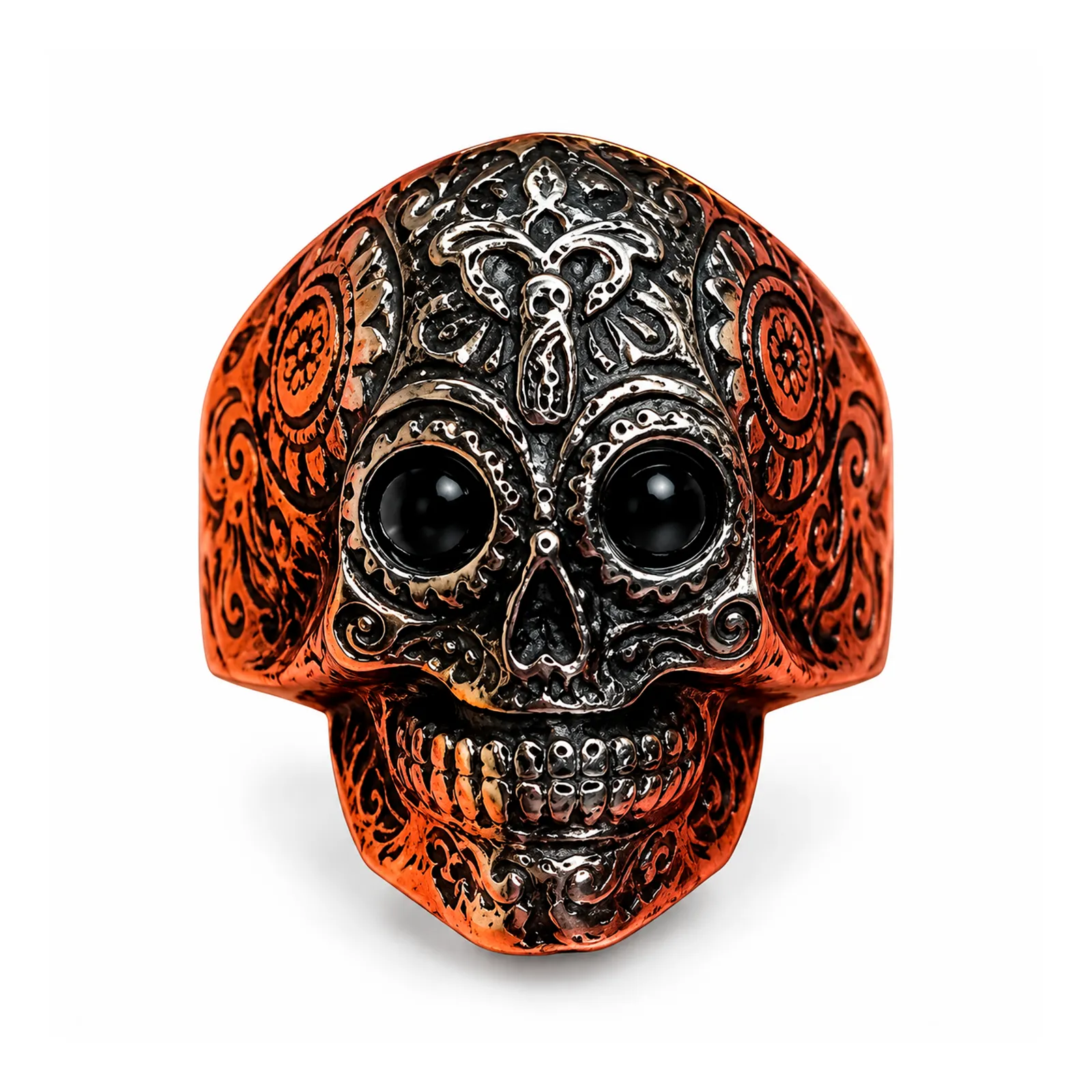Anillo Caballero Calavera Catrina Floral