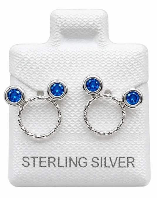 Aretes de Plata Brillo Azul
