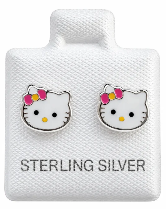 Aretes de Plata Cara de Kitty