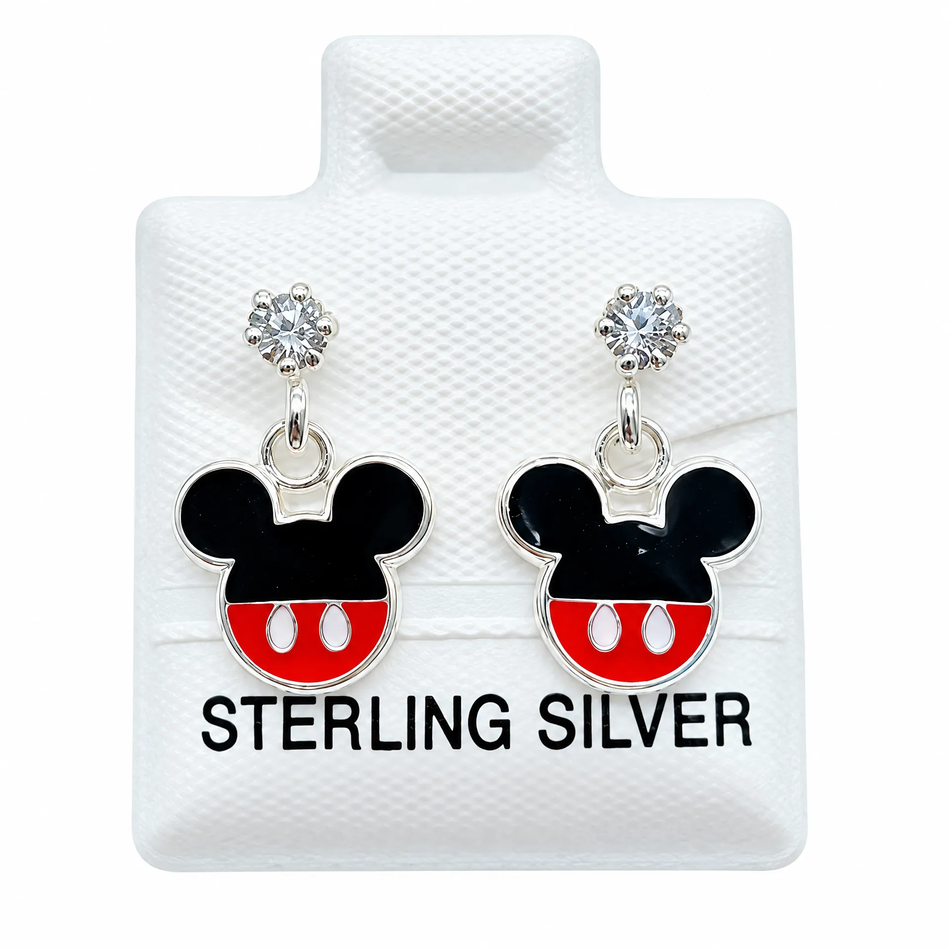 Aretes de Plata Colgantes de Mickey