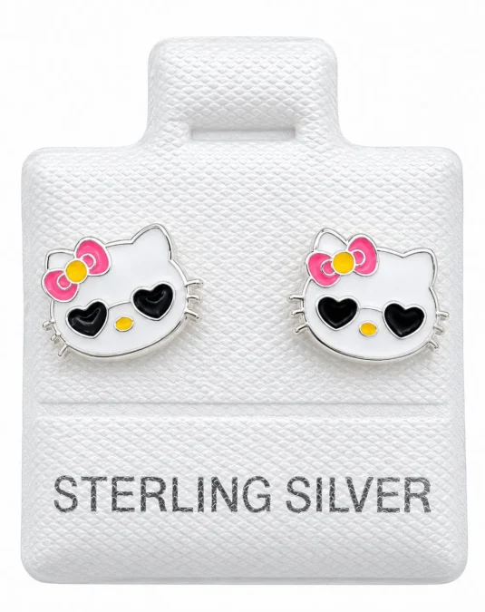 Aretes de Plata Kitty con Lentes