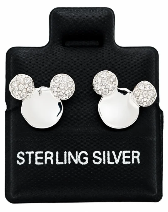 Aretes de Plata Mickey con efecto Espejo