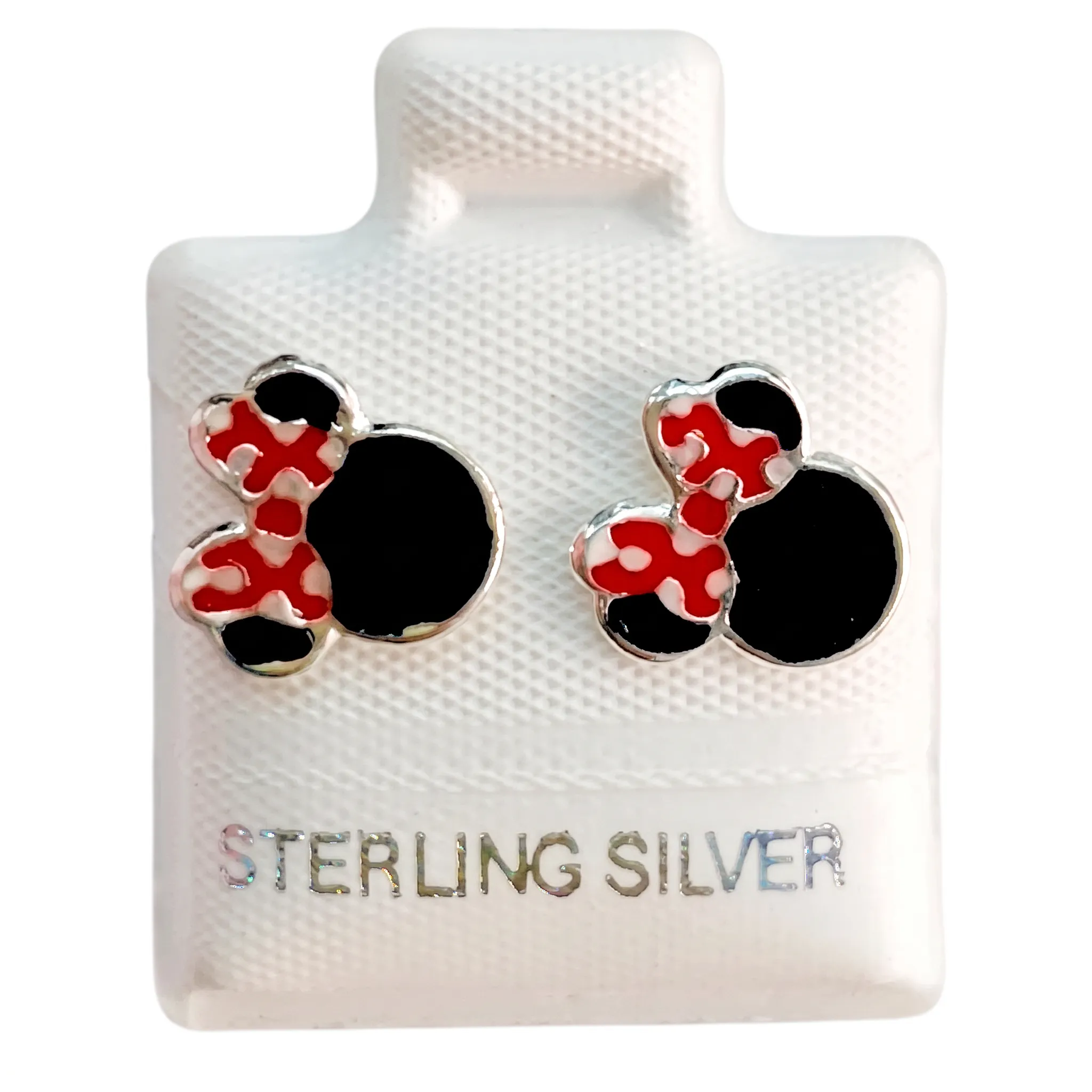 Aretes de Plata de Minnie con Moño