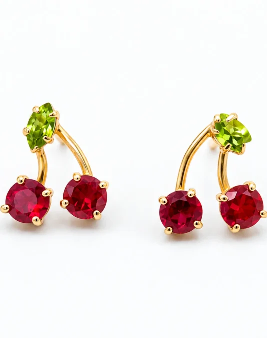 Aretes de Oro de Cerezas