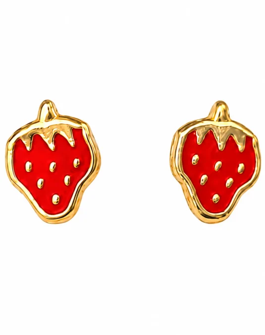 Aretes de Oro de Fresa