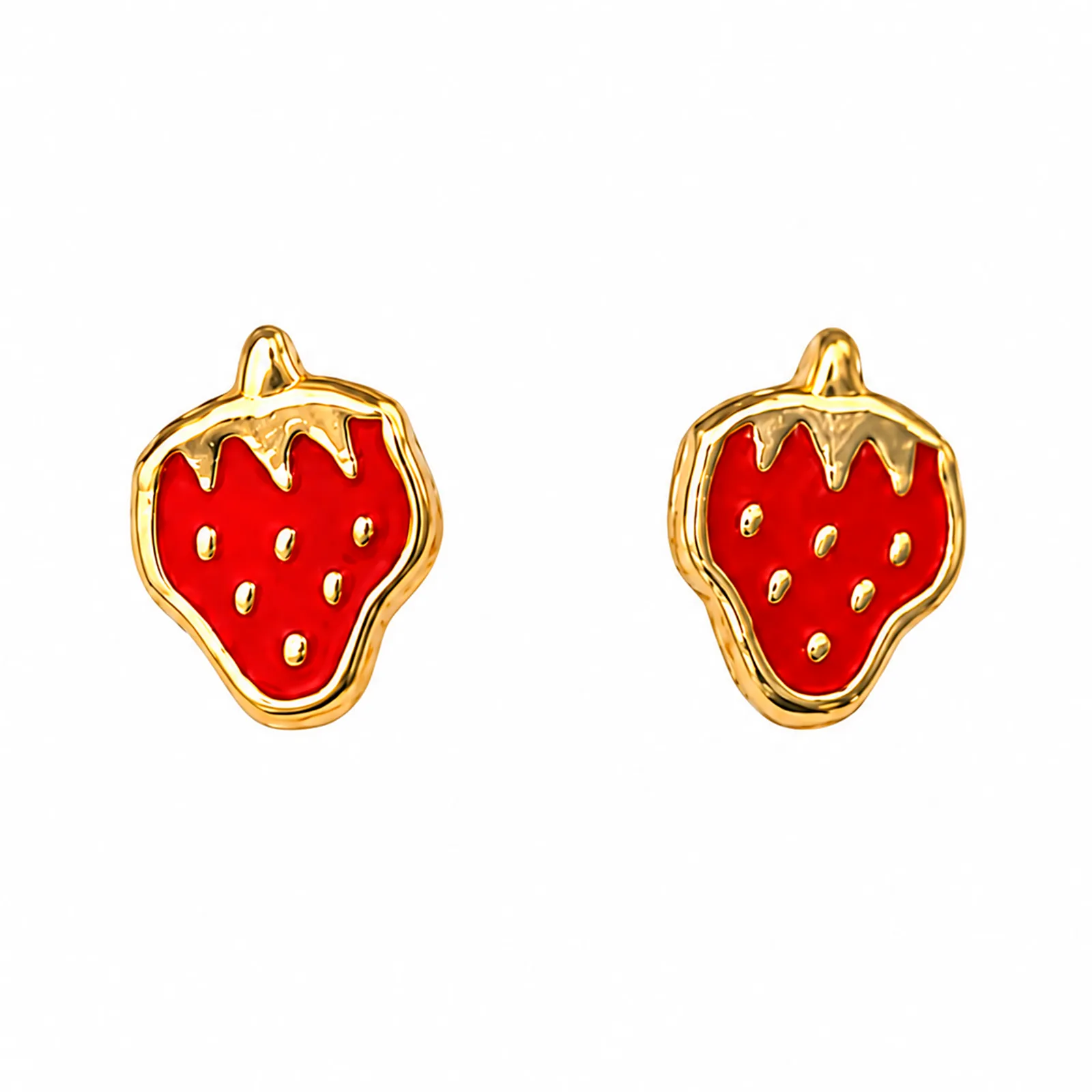 Aretes de Oro de Fresa