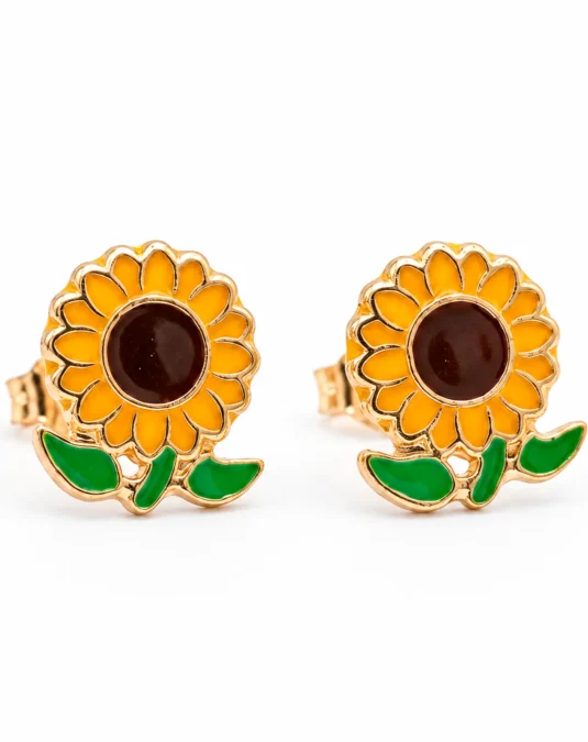 Aretes de Oro de Girasol