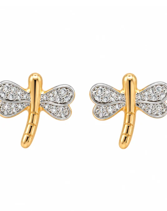 Aretes de Oro de Libelula Pequeña