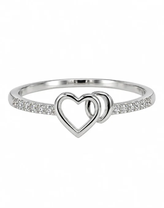 Anillo de Plata en forma de Corazón