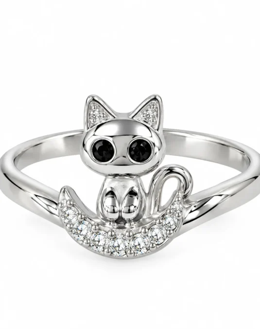 Anillo de Plata en forma de Gato