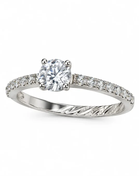 Anillo de Plata con grabado Acanalado