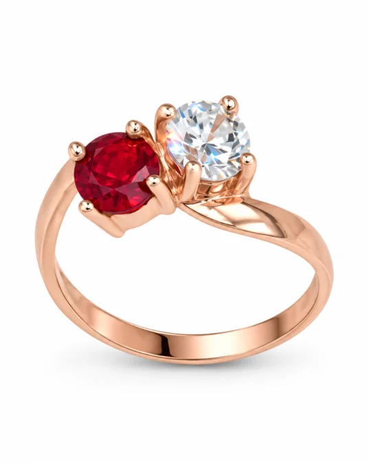 Anillo de Plata con dos Piedras