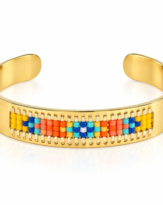Brazalete Dorado con Chaquiras