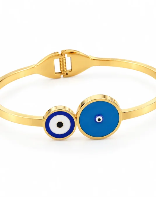 Brazalete Dorado con dos Ojos Turcos