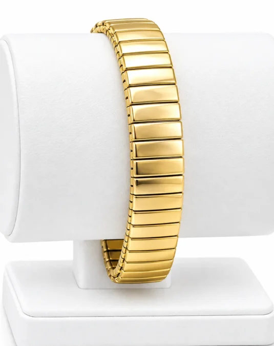 Brazalete Dorado Liso con Eslabones