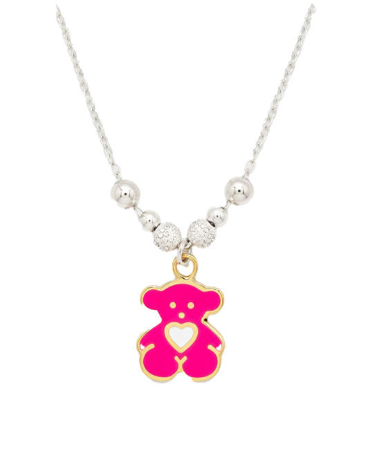 Collar de oso rosa