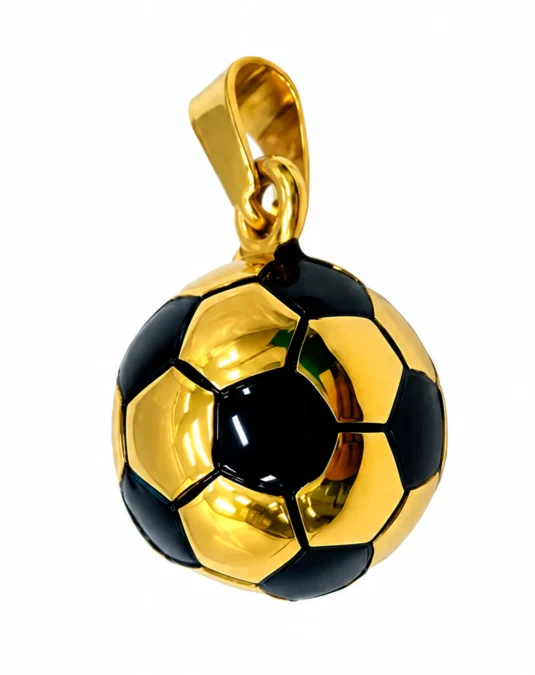 Dije de Balón de Fútbol Soccer Dorado