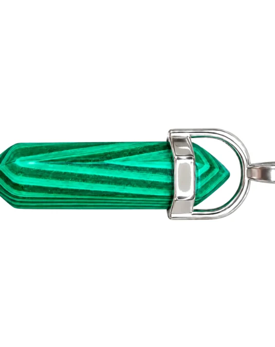 Dije Cuarzo Verde Malaquita Pendular