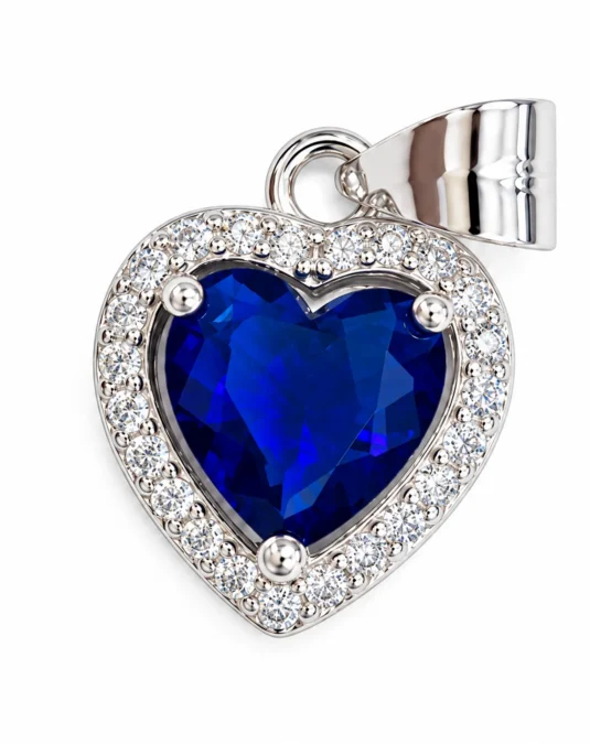 Dije de Corazón Azul Plata