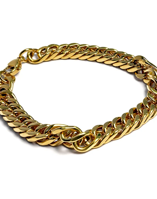 Pulseras Eslabones Cubanos Dorados