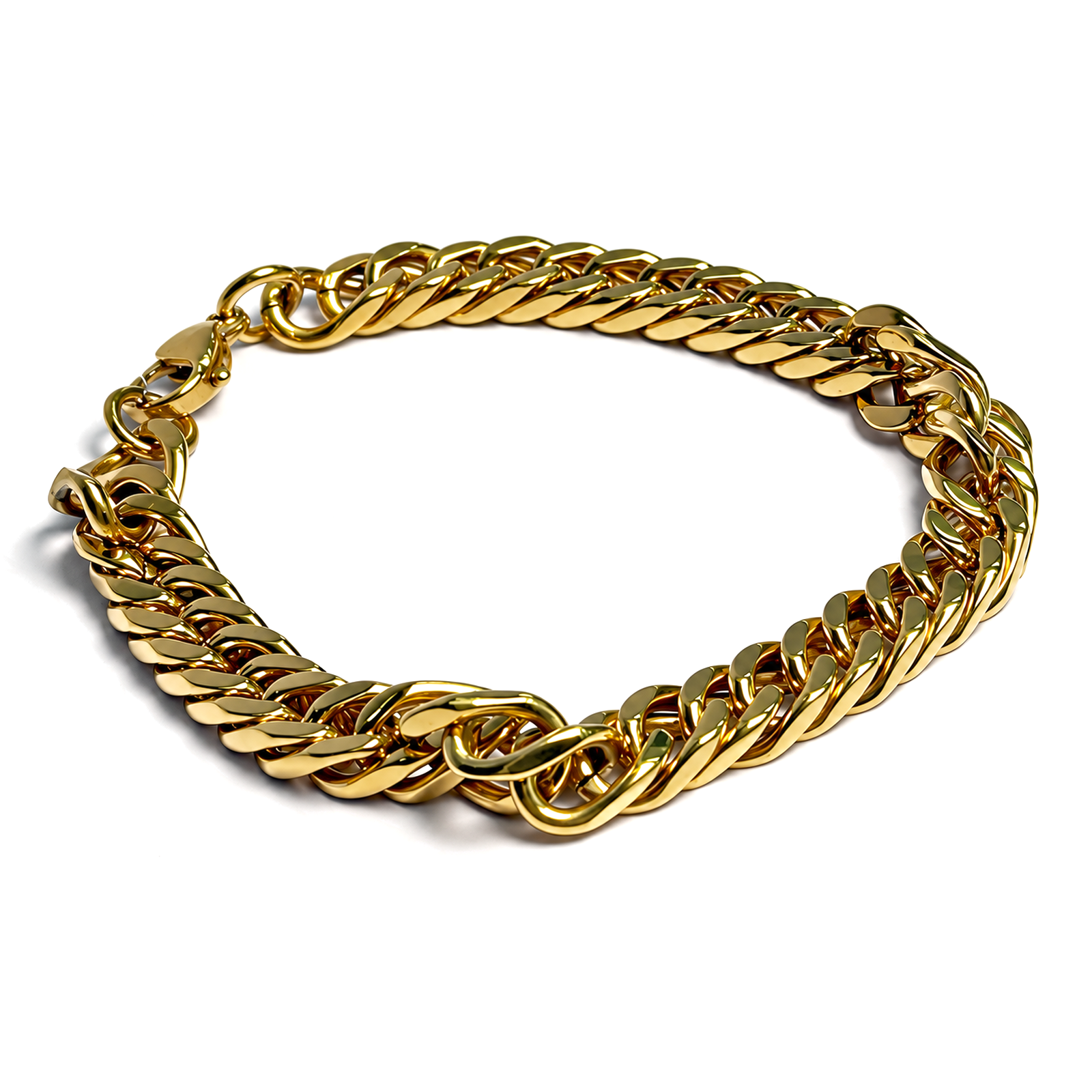 Pulseras Eslabones Cubanos Dorados