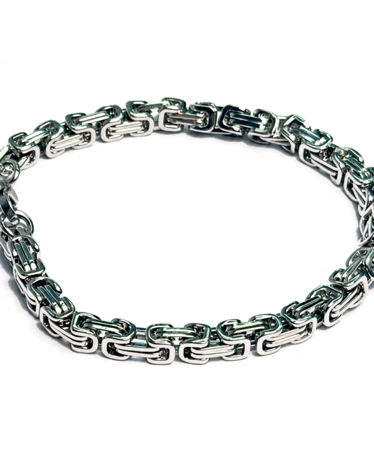 Pulseras Eslabones Geométricos Plateado