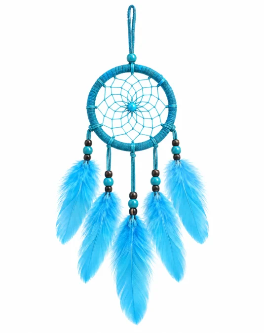 Atrapasueños Colgantes Celeste con Plumas