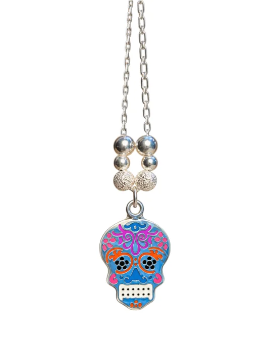 Collar de calavera de colores