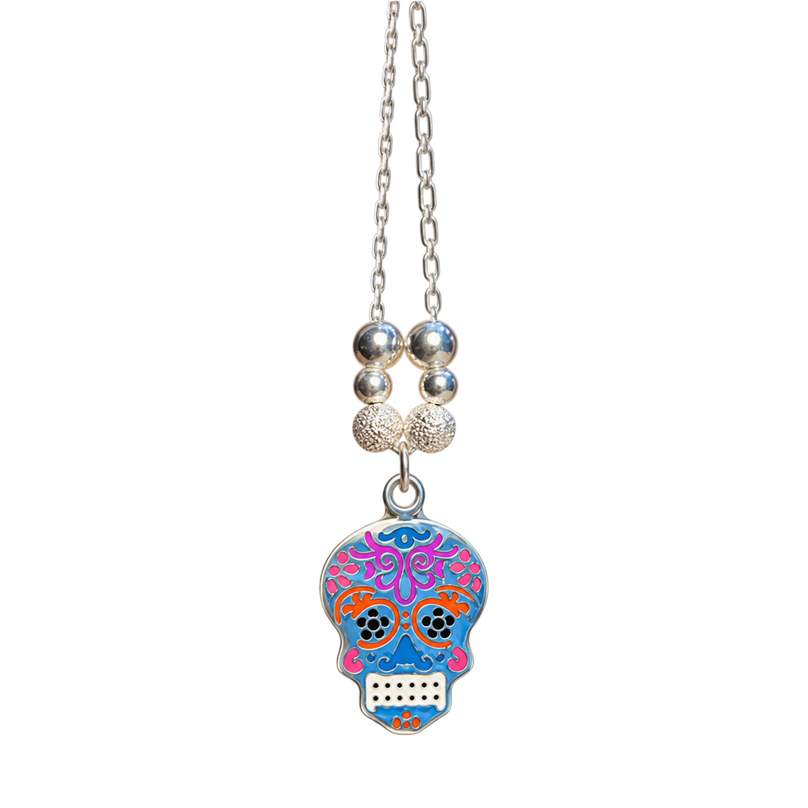 Collar de calavera de colores