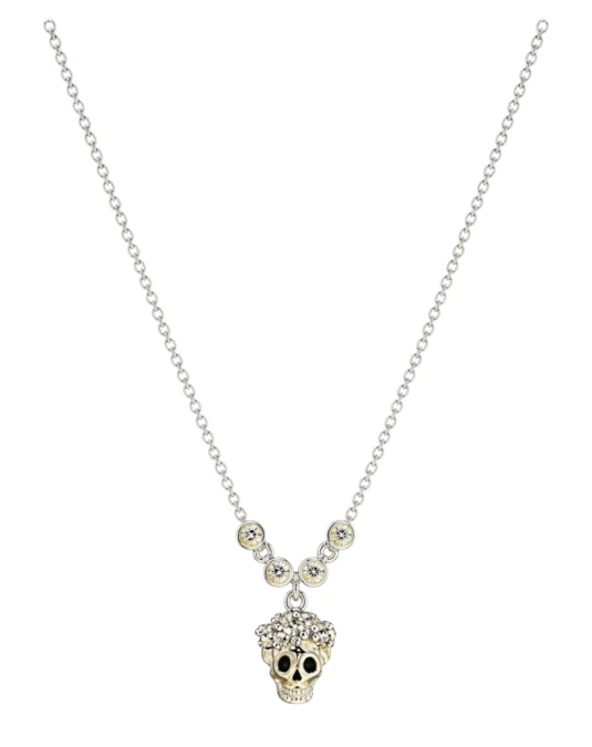 Collar de calavera de plata