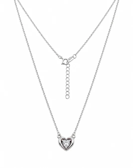 Collar de corazón con piedra
