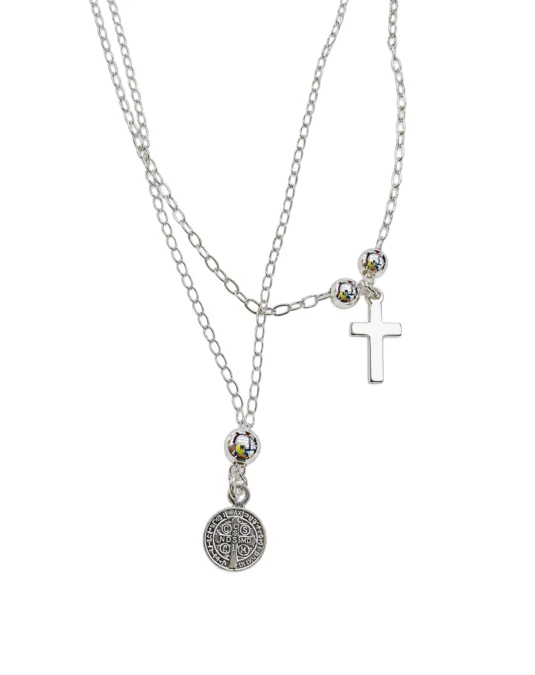 Collar de cruz plata