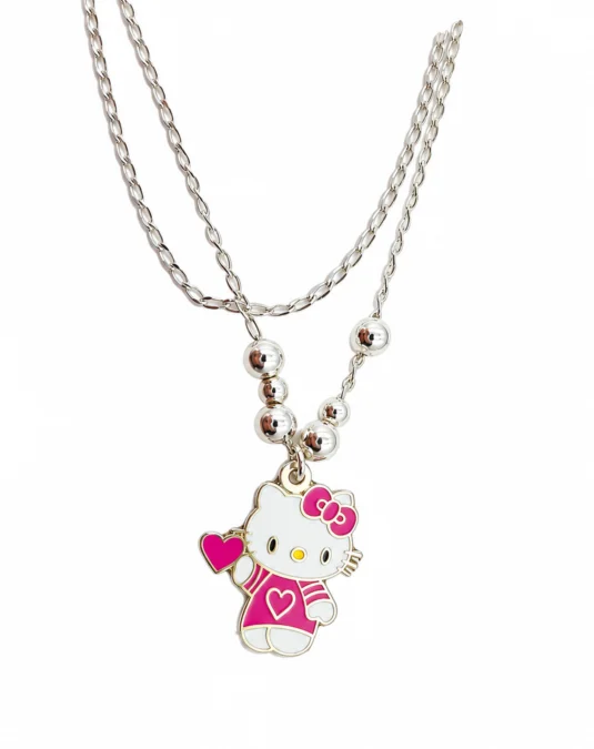 Collar de hello kitty de plata