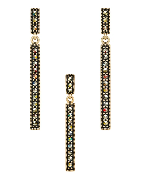 Juego de plata con diseño multicolor negros