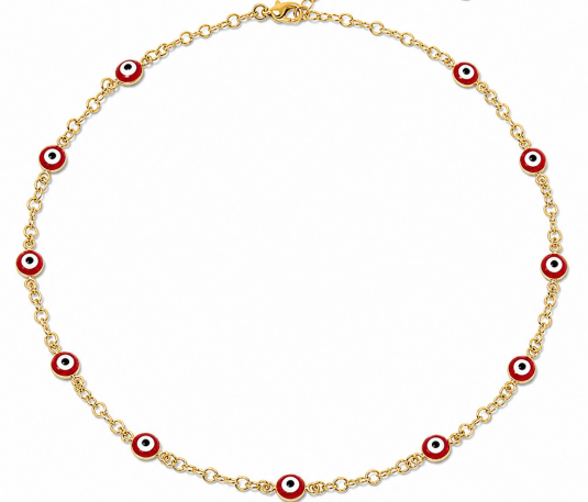 Collar Chapa de Oro con Ojos Color Rojo