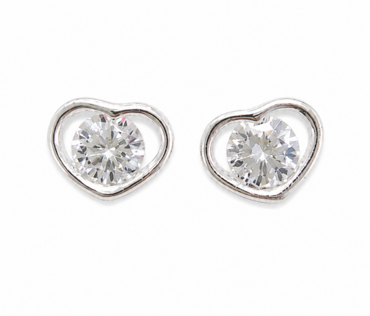 Aretes de Corazón Sterling Plata