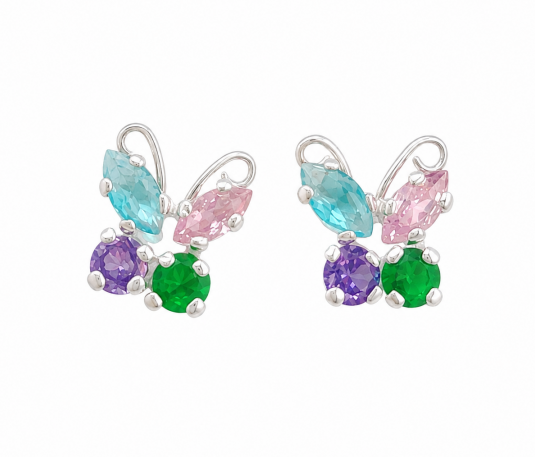 Aretes de Plata Mariposas Sterling