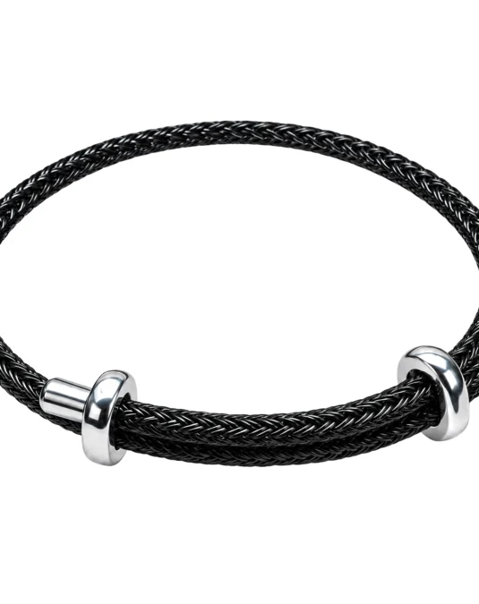 Pulsera de Piel con Remates Metálicos
