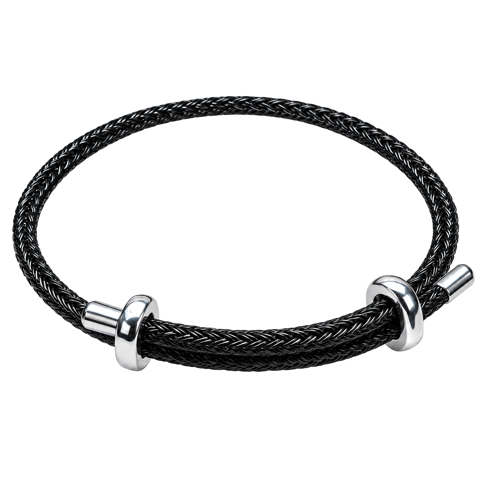 Pulsera de Piel con Remates Metálicos