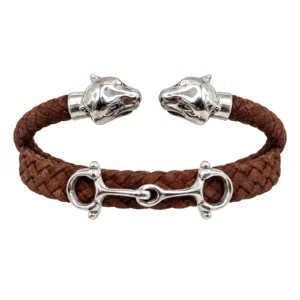 Pulsera de Piel/caucho café puma