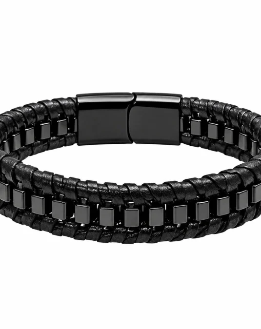 Pulsera Texturizada Minimalista Negra