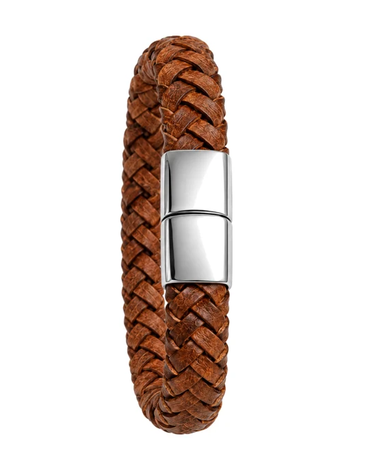 Brazalete Trenzado Clásico Marrón