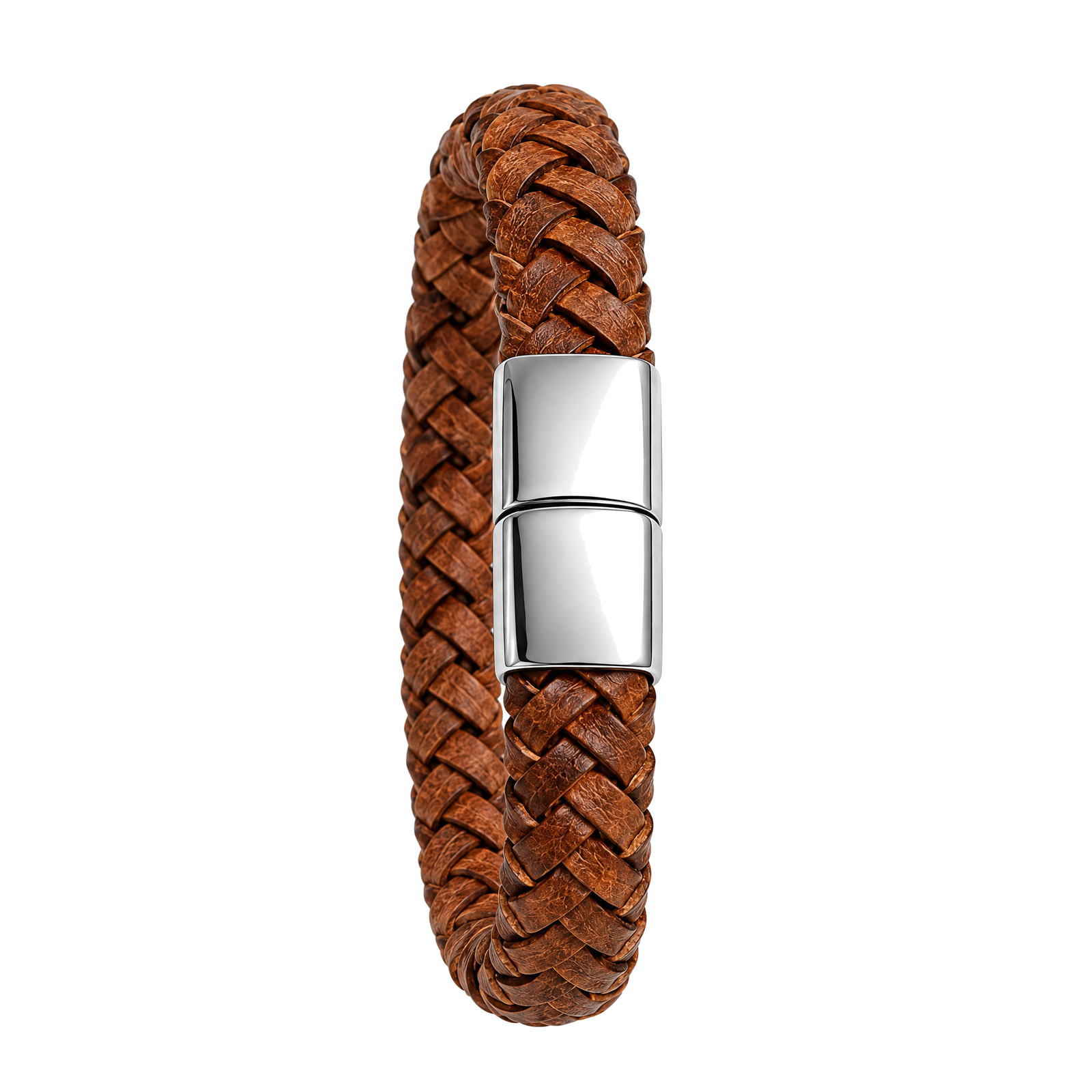 Brazalete Trenzado Clásico Marrón